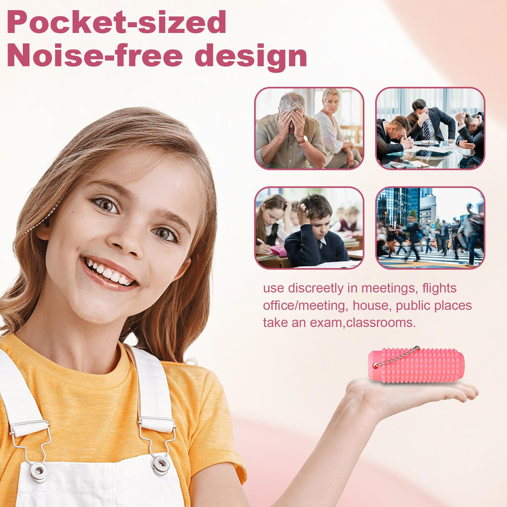FOWSRHRG Little Ouchies Spiky pink side view for portable stress relief on the go.