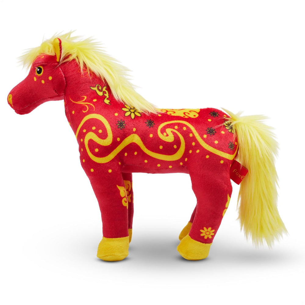 FoxE Year of the Horse plush 2026 with festive red and gold detailing for Lunar New Year.