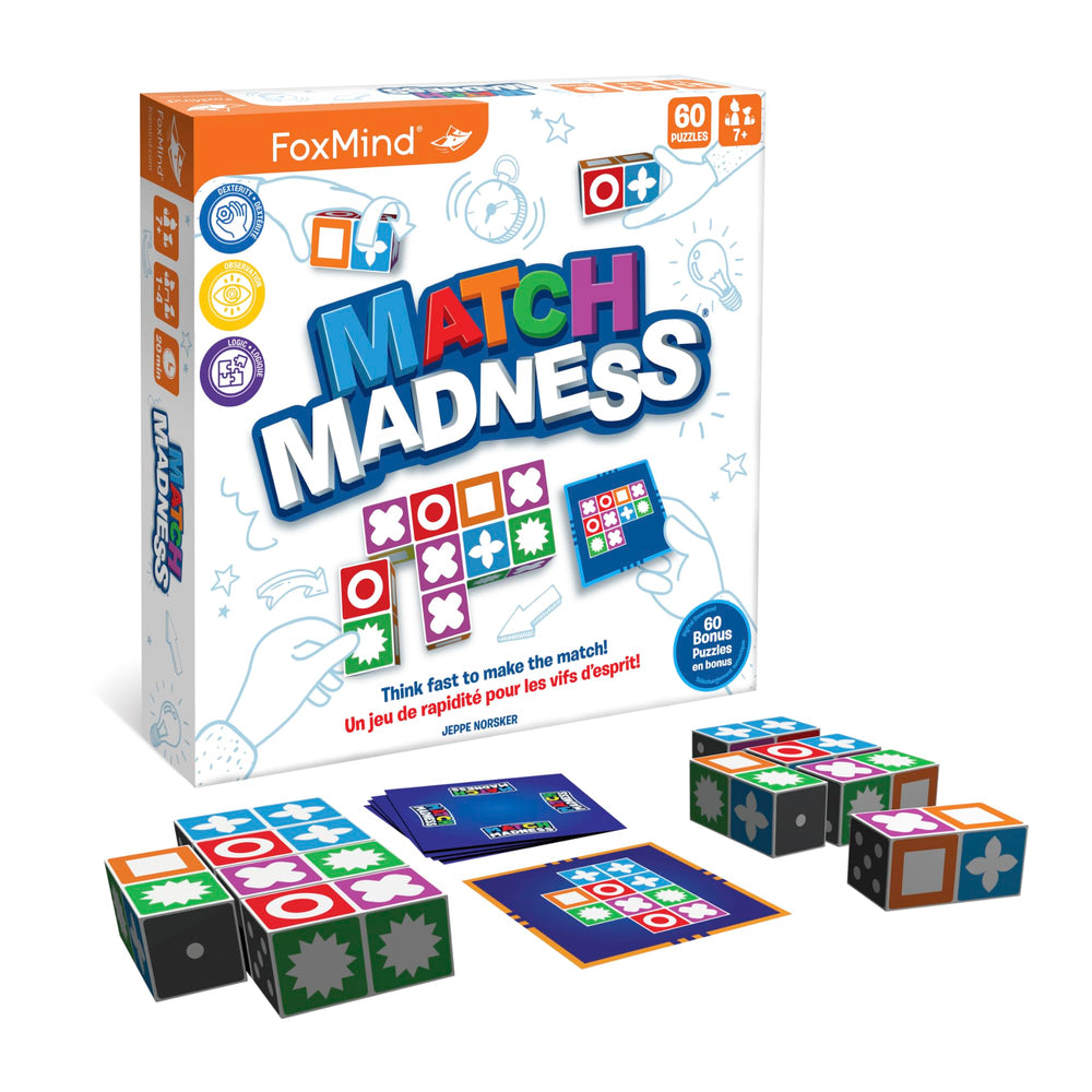 FoxMind Match Madness visual recognition: cubes aligned for pattern matching practice.