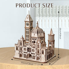 Foyucool wooden castle-model highlights precise joints for a sturdy display.