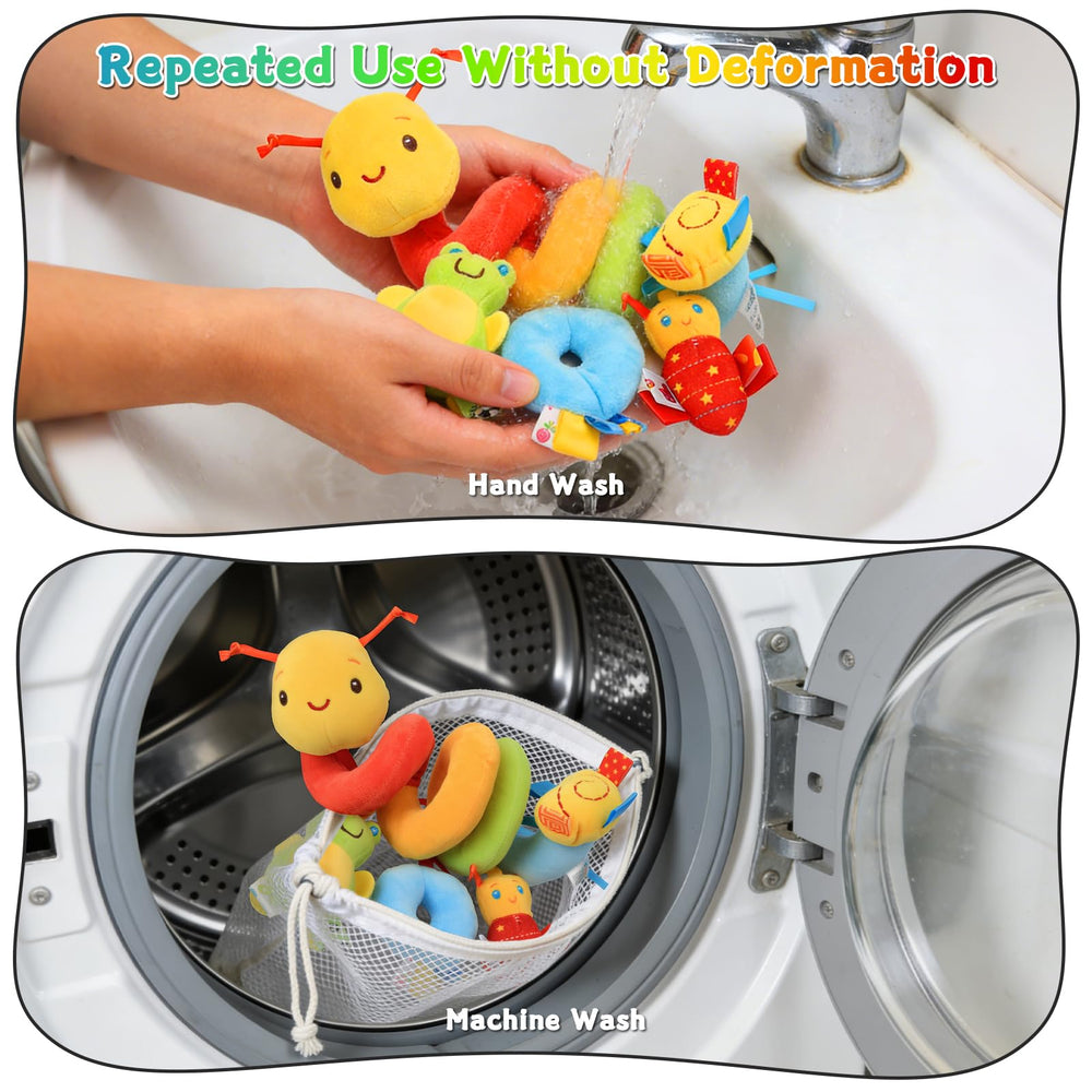 FPVERA soft rattle toy close-up highlighting color, texture, and baby-friendly sound.