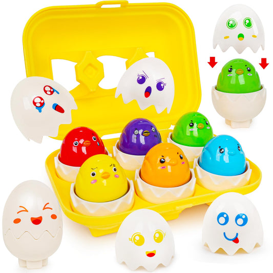 FQKIOMY colorful egg sorter set boosts color and shape recognition during play