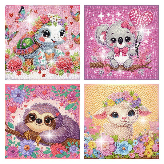 FQOVKYN diamond art kit with cute animals design enhances focus for kids.