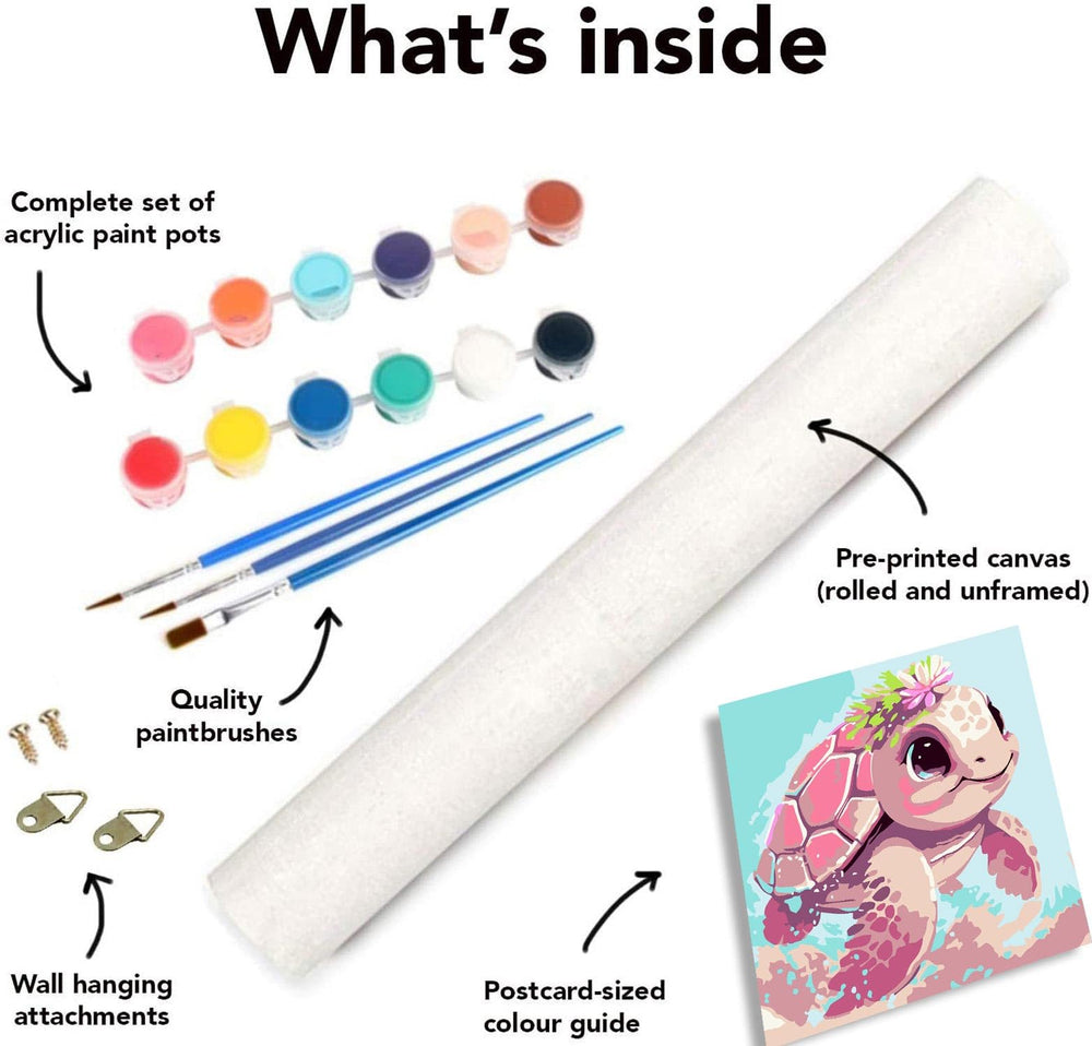 FQOVKYN paint-by-number brush set helps precise color application.