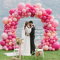 FQZYLCH pink macaron balloons closeup highlights color variety for vibrant party garlands.