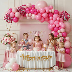 FQZYLCH pale pink balloons arch kit pack shows balanced pastel palette for chic events.