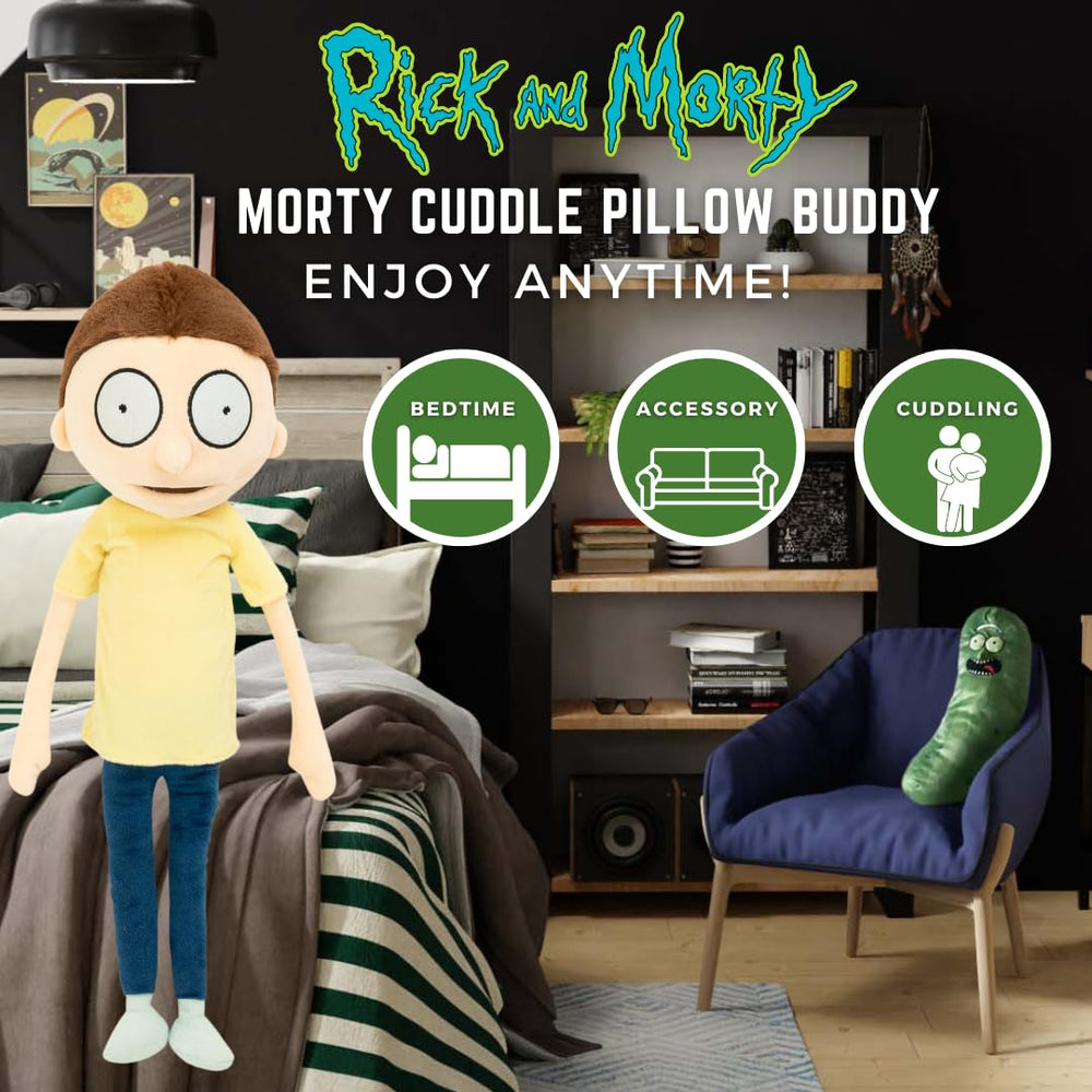 Franco Rick & Morty plush with soft fabric enhances bedtime comfort.