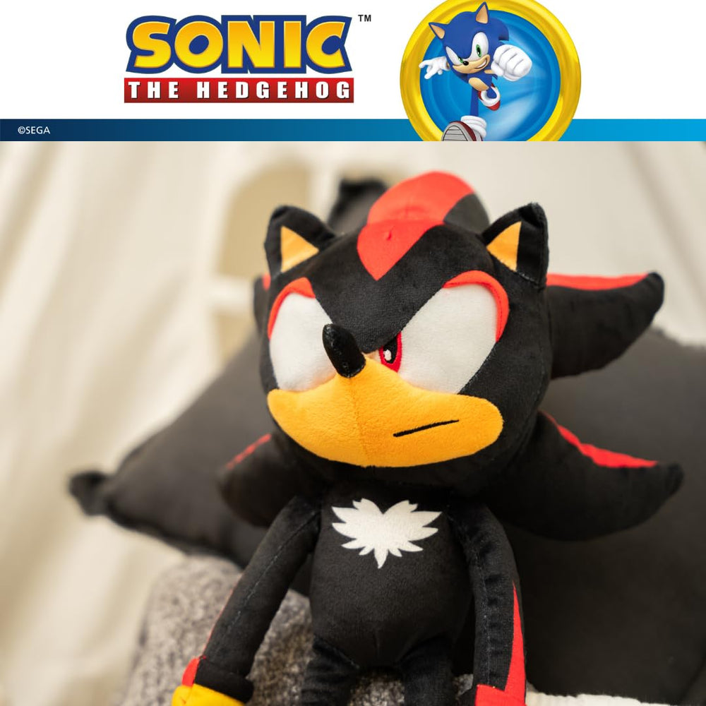 Franco Shadow Hedgehog plush measures 22 inches for cuddling.