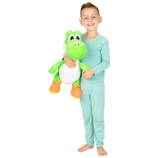 Franco Yoshi cuddle pillow front view, ideal for cozy bedtime hugs.