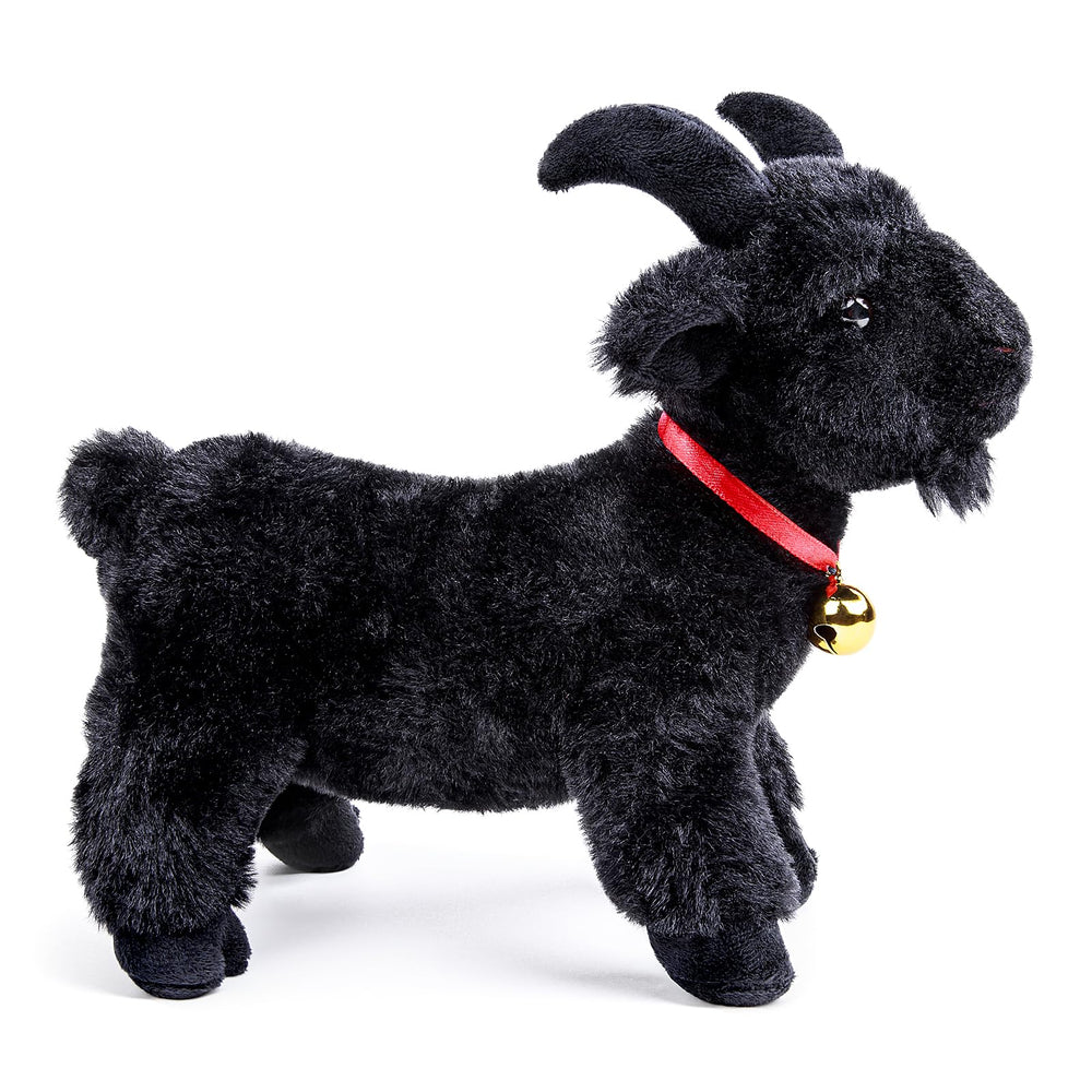Frankiezhou Home black-goat-with-bell-plush: soft, durable fabric for cozy cuddles