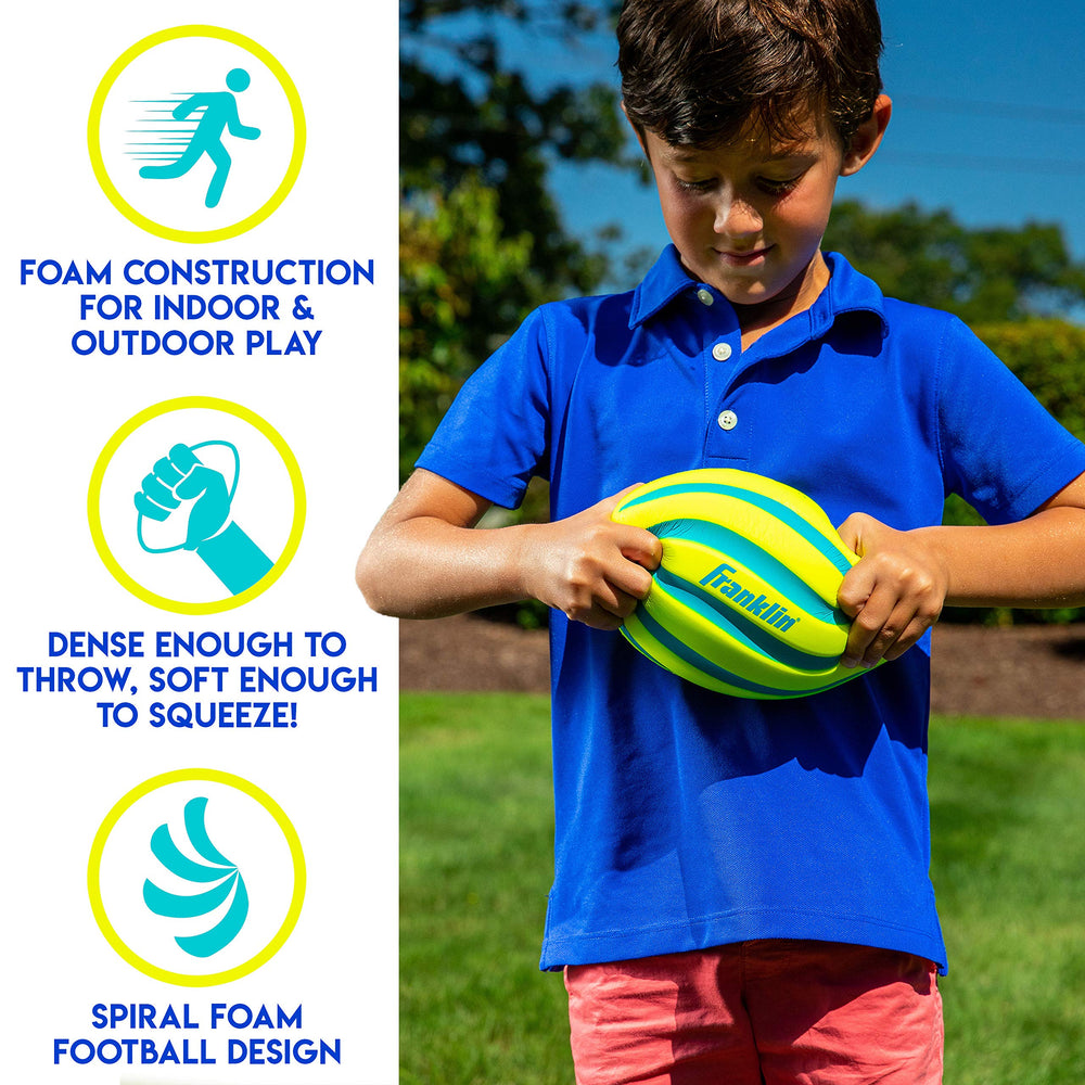 Franklin Sports soft-foam football for kids ensures safe catches