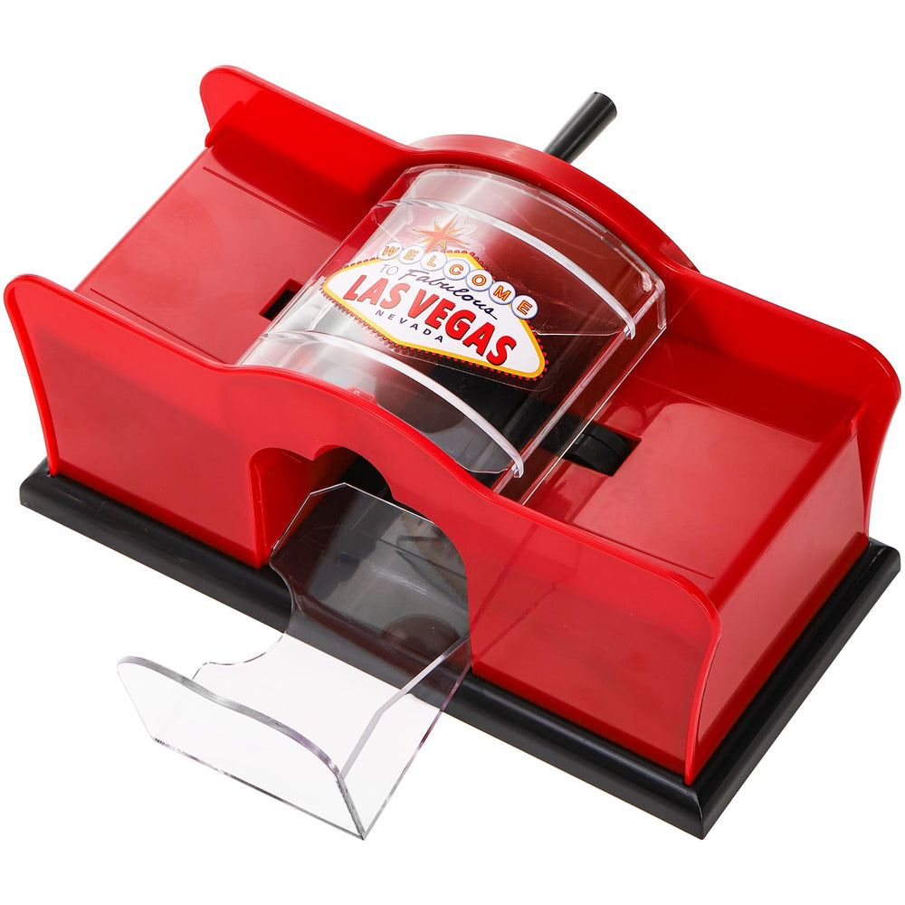 Frcctre shuffler with dual loading openings speeds card setup.