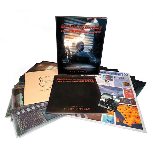 Free League Blade Runner Fiery Angels scenario book offering immersive setup for sessions