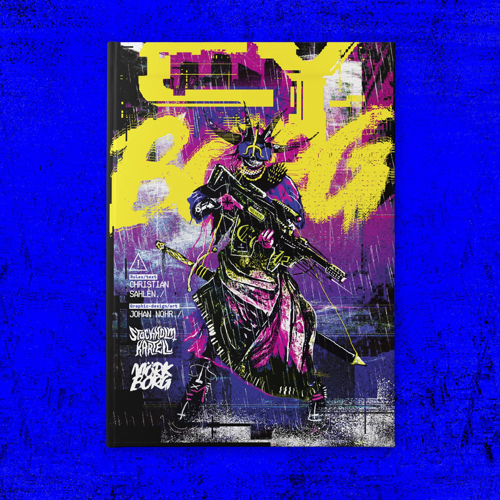 Free League CY_BORG purple theme art sparks mood and inspiration.
