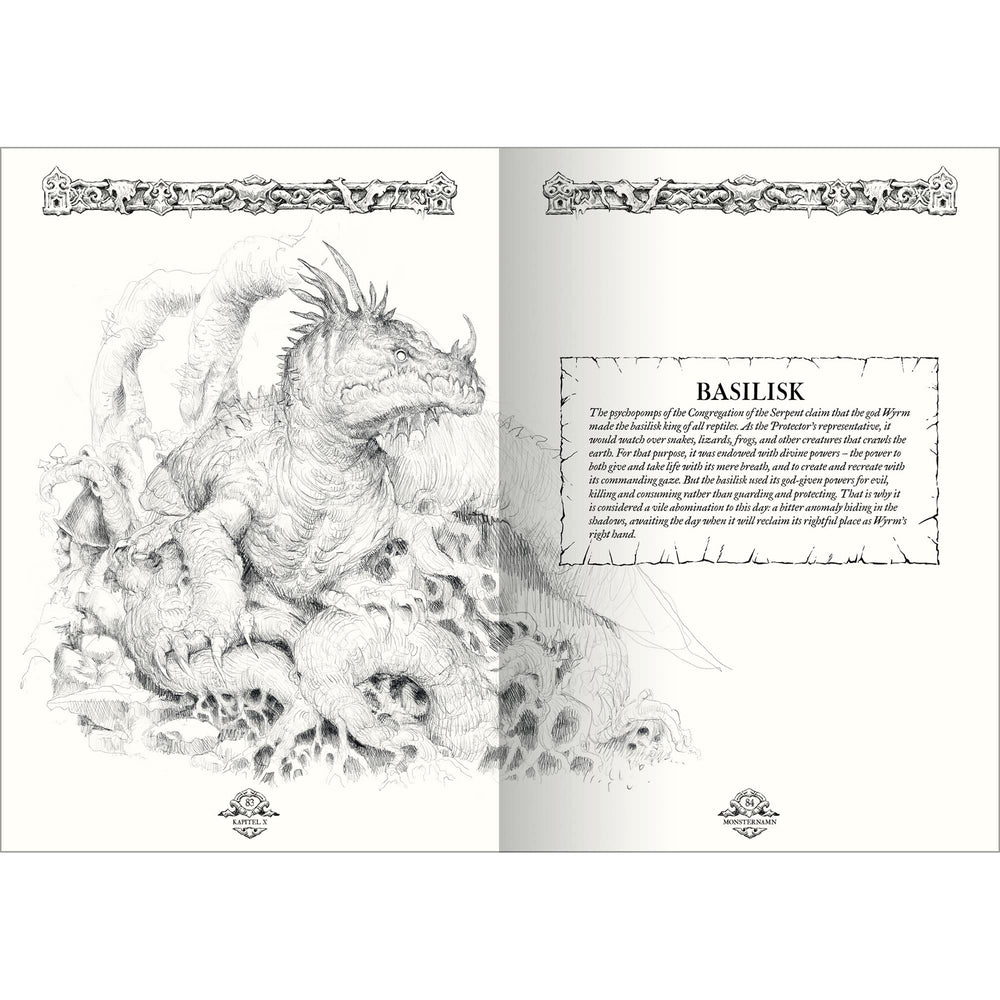 Free League Forbidden Lands Book of Beasts faux-leather binding, elegant grip for campaign nights.