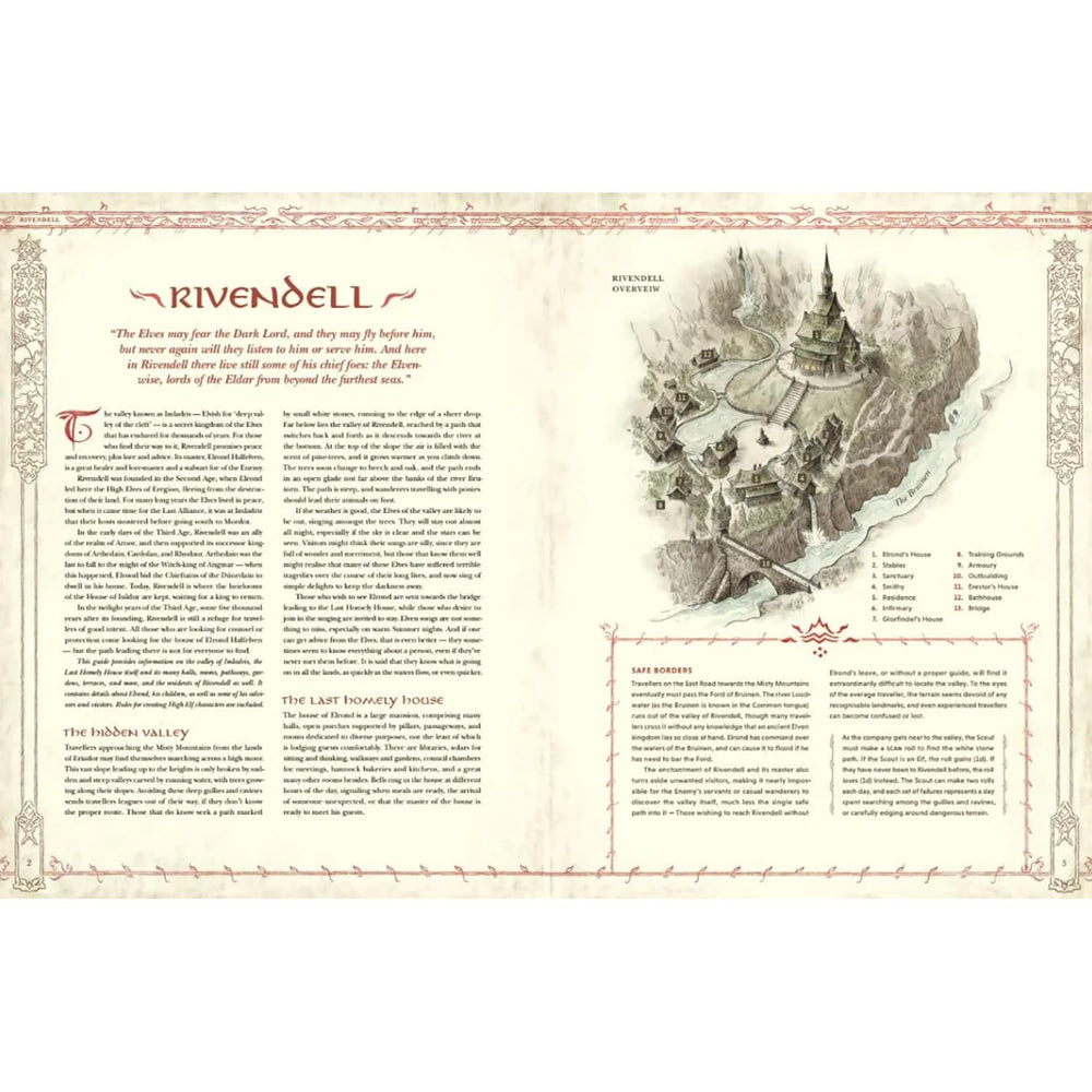 Free League Rivendell compendium cover featuring map and lore for session planning.