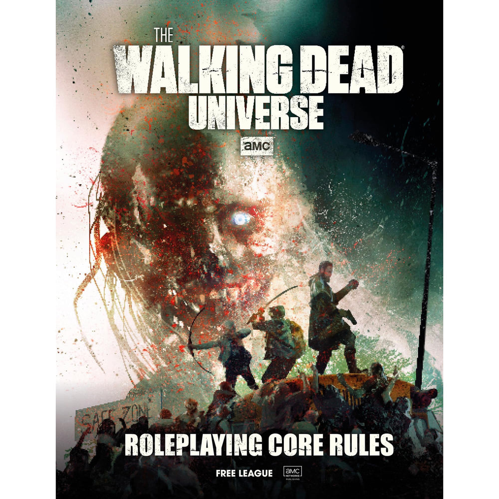 Free League Walking Dead Core Rules night-session setup on table