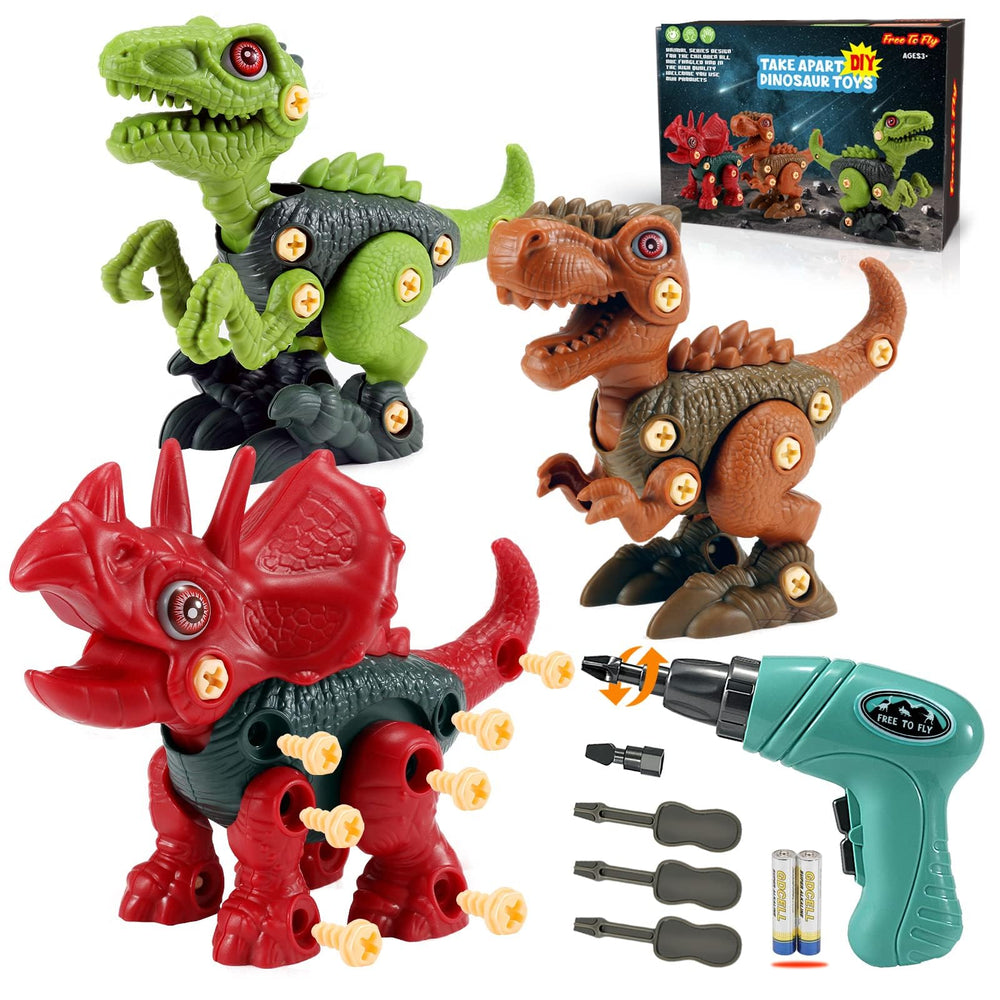 FREE TO FLY red Triceratops for hands-on building and imaginative play.