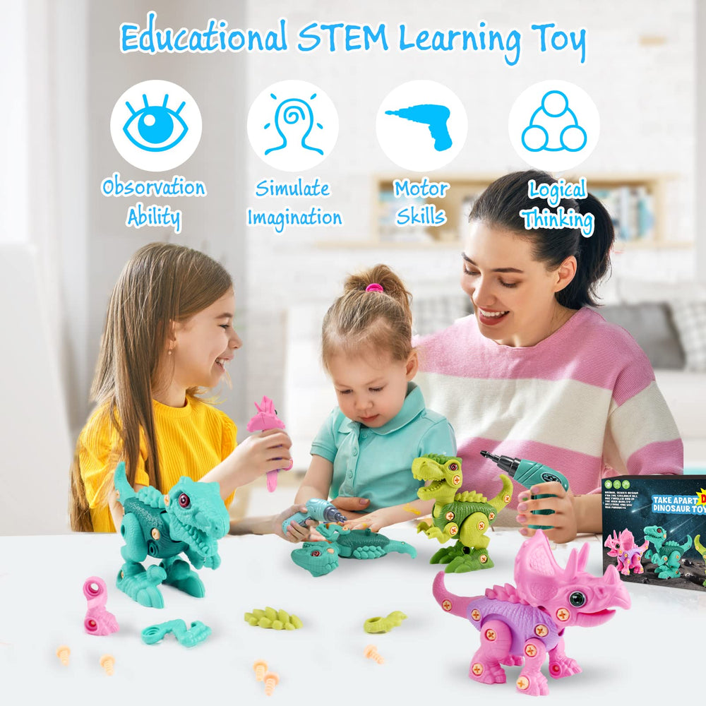 FREE TO FLY green tyrannosaurus rex take-apart toy supports problem-solving