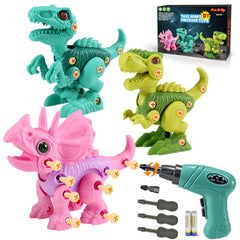 FREE TO FLY pink triceratops take-apart toy for imaginative play and creativity
