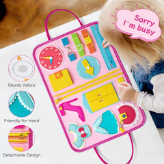 Freebear Busy Board buckles teach fastening skills for independence