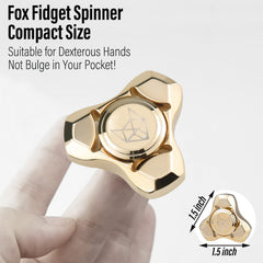 FREELOVE fox-inspired mini gyro gold close-up showing balanced spin