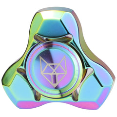 FREELOVE metal spinner rainbow finish close-up for long spins