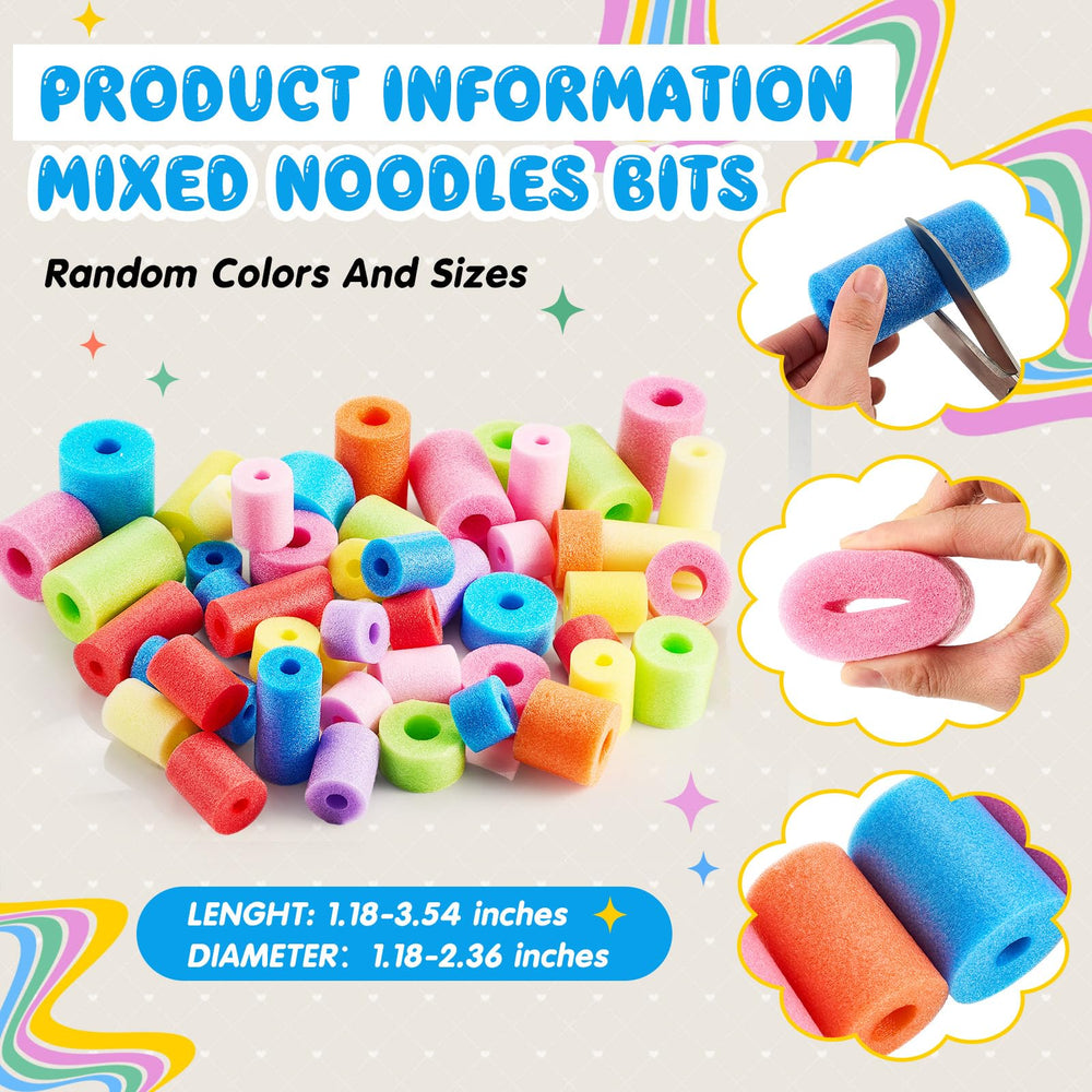 Frienda foam noodle bits show varied small sizes suitable for crafts