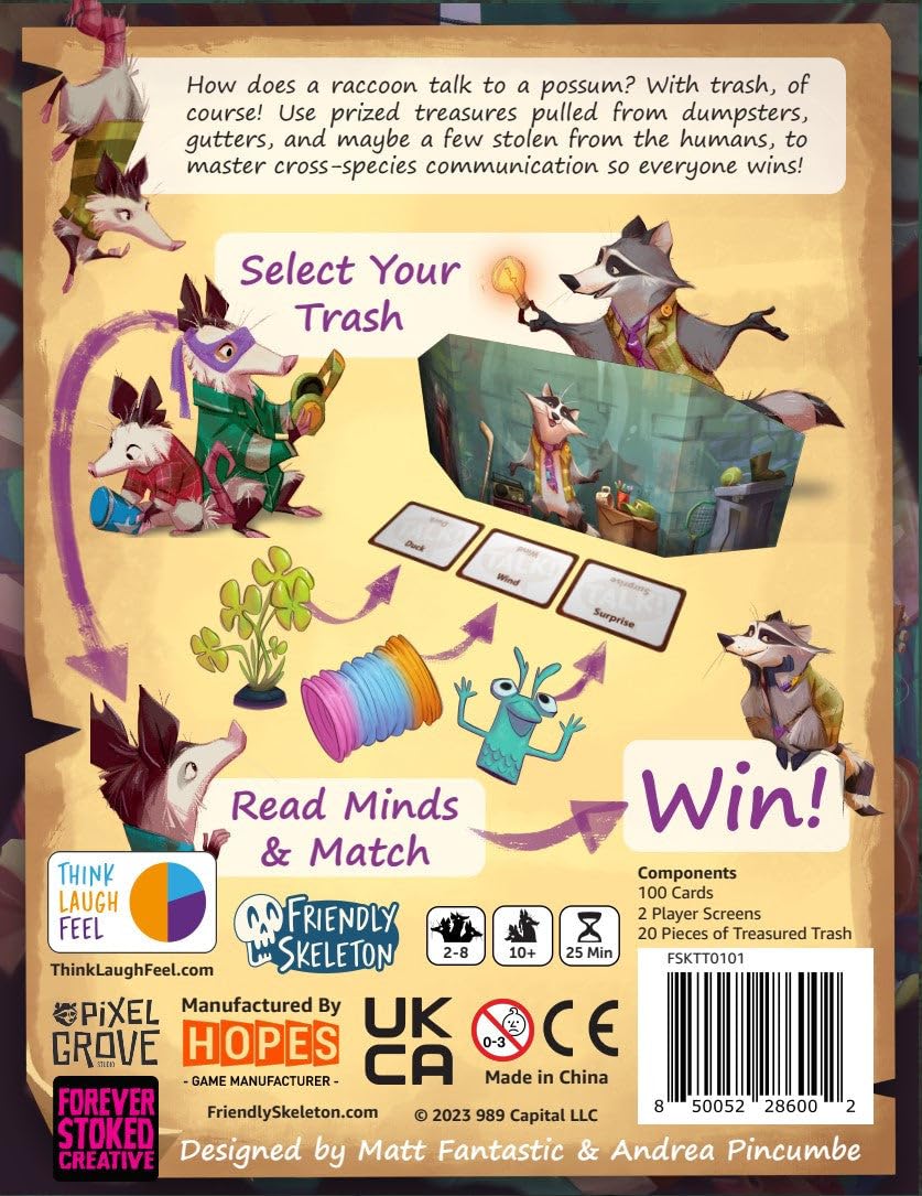 Friendly Skeleton Trash Talk props like slinkies and finger puppets encouraging creativity