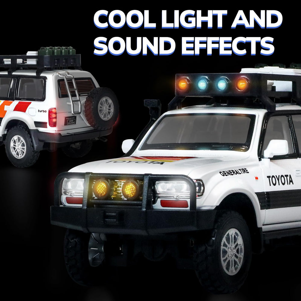 FRJV Land Cruiser LC80 model with opened doors and hood for interactive play