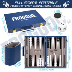 Froggod backgammon surface with seamless flocking for quiet, smooth play.