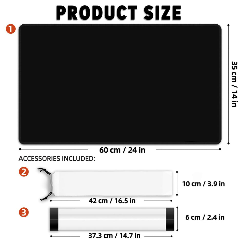 FROGIGO Classic Black Playmat with stitched edge prevents fraying and lasts longer during tournaments.