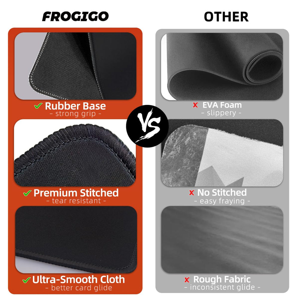 FROGIGO Classic Black Playmat universal compatibility supports all trading card games.