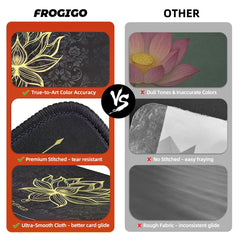 FROGIGO MTG playmat with non-slip base for stability.