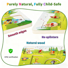 FROM ONE toddler puzzle with big knobs—easy grasp for developing fine motor skills.