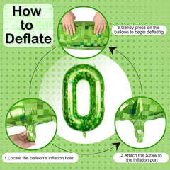Froova number 0 balloon matches forest, video game, and St Patrick themes.