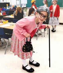 FrostDrift grandma purse and socks, completes vintage granny look.