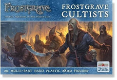 Frostgrave Cultists 28mm figures offer customizable warbands for tabletop skirmishes.
