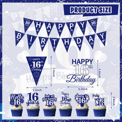 FrozzlyFun 16th blue-silver latex balloons for arches and photos.