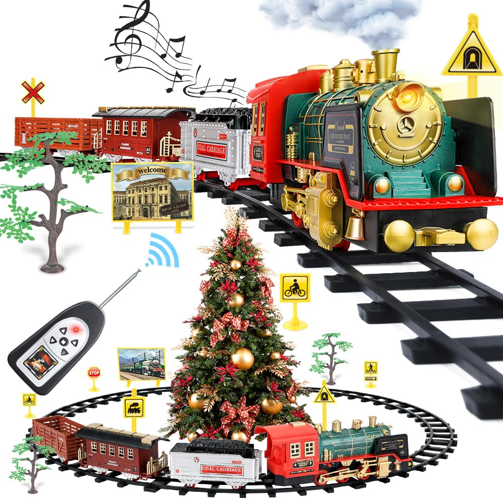 FRUSE remote control train with steam engine for kids' imaginative play.
