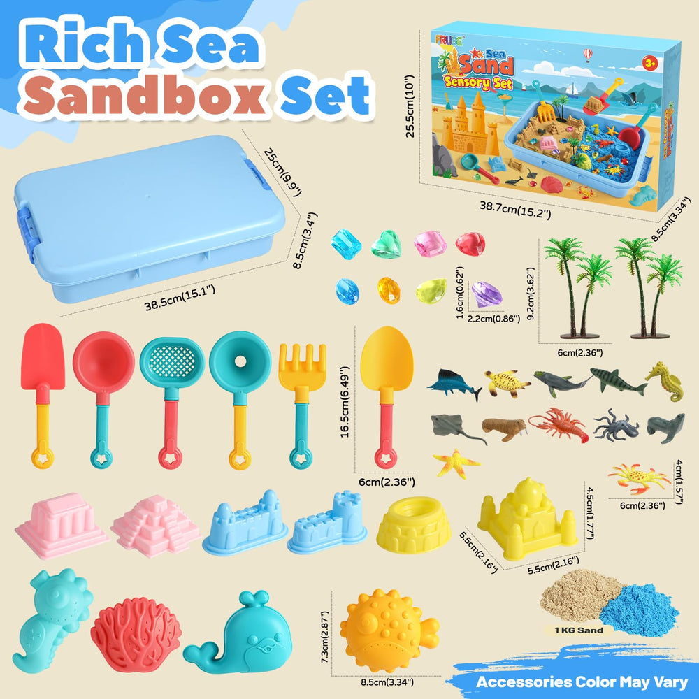 FRUSE 10 sand molds inspire creative building of coral castles and sea life.