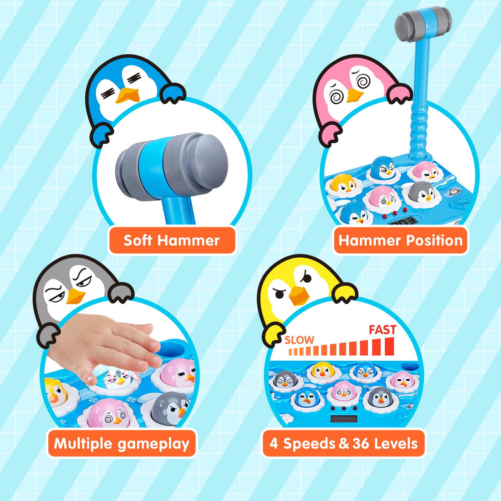 FS Pound-A-Penguin soft hammers provide safe, tactile pounding for little hands