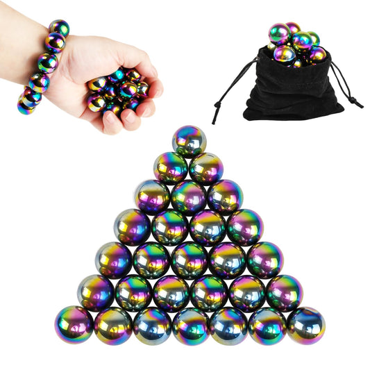FSFHSJ 28pc colorful magnet stones balls for focused tactile play at work or home