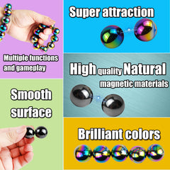 FSFHSJ rainbow magnet stones balls display bright colors ideal for visual stimulation