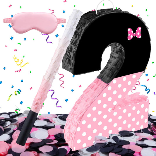 Fsnjcz pink bow pinata front view for a festive birthday game