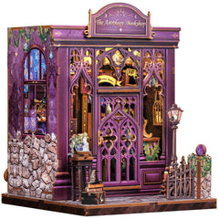 Fsolis Book Nook Kit front view shows astrology shop scene for elegant bookshelf decor