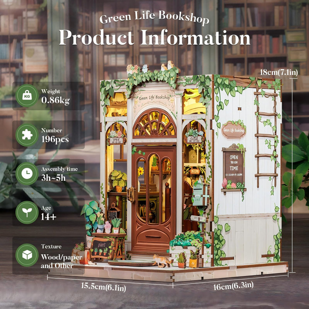 Fsolis Book Nook Kit, beginner-friendly 196-piece set for DIY enthusiasts.