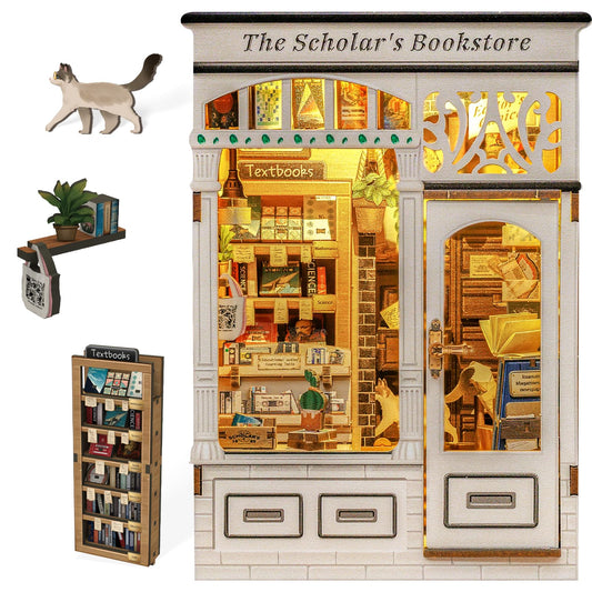 Fsolis Book Nook Kit diorama scene adds cozy shelf charm.