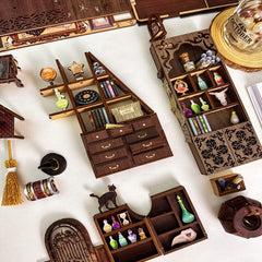 Fsolis Book Nook Kit in-progress view showcases careful crafting.