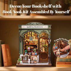 Fsolis Book Nook Kit mini library scene—tiny world you build.